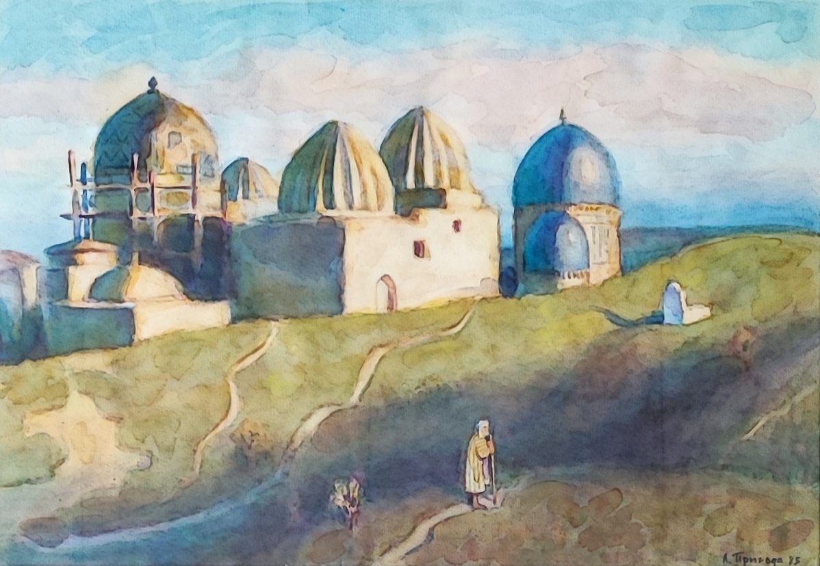 10.Самарканд. Мавзолей Гур-Емір, 1985, папір, акварель