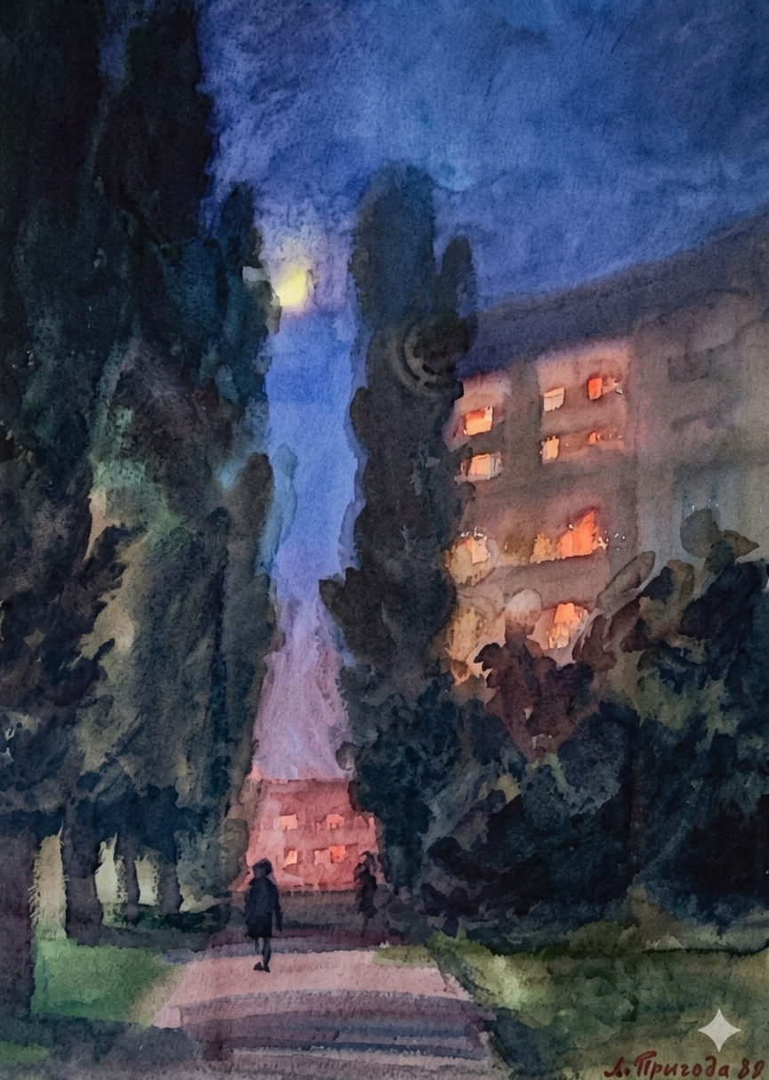 11.Ніч. Сутінки 1989 папір, акварель